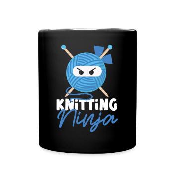 Knitting Knitter Ninja Knitting - Tasse einfarbig - Schwarz - Vorne