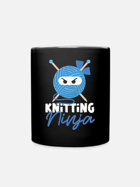 Knitting Knitter Ninja Knitting - Tasse einfarbig - Schwarz