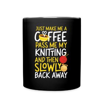 Tricoter du café tricoté juste faire - Mug uni - noir - Devant