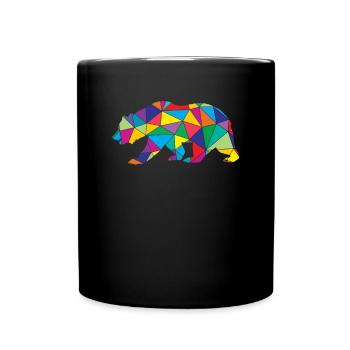 Bear Polygon Low Poly Wild Animal - Full Colour Mug - black - Front