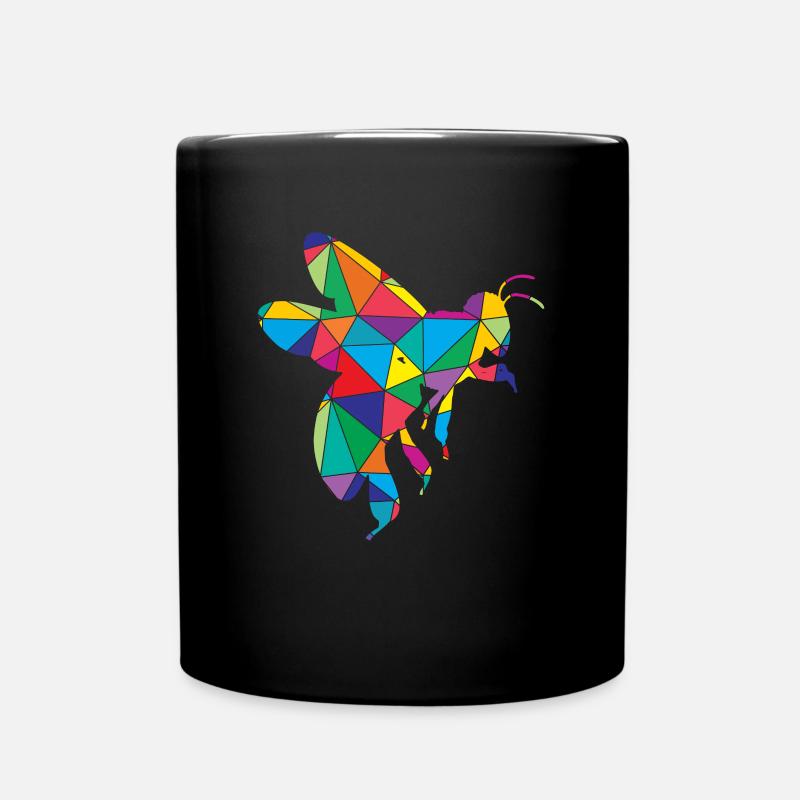 Low Poly Biene Geometrie Polygon Biene - Tasse einfarbig - Schwarz