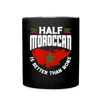 Maroc Drapeau marocain moitié marocain est mieux - Mug uni - noir - Devant