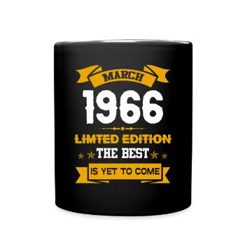 March 1966 Birthday present - Full Colour Mug - black - Front
