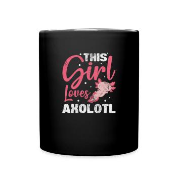 Axolotl Wassertier Wasser Geschenk - Tasse einfarbig - Schwarz - Vorne