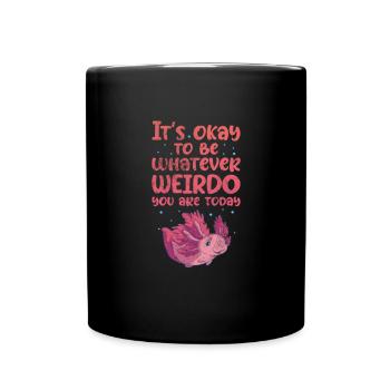 Axolotl Wassertier Wasser Geschenk - Tasse einfarbig - Schwarz - Vorne