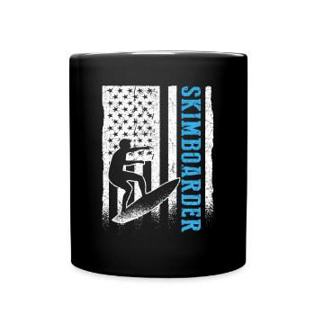 USA Flag America Flag Skimboard Shirt - Full Colour Mug - black - Front