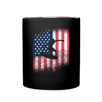 USA Flag America Flag Skimboard Shirt - Full Colour Mug - black - Front