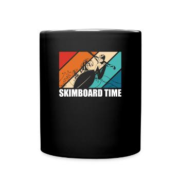Vintage Retro Skimboard Time Shirt Cadeau - Mug uni - noir - Devant