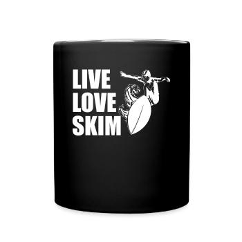 Live Love Skim Shirt Cadeau Skimboarder - Mug uni - noir - Devant