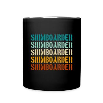 Skimboarder rétro vintage - Mug uni - noir - Devant