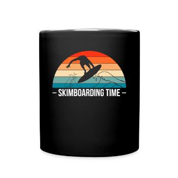 Vintage Retro Skimboard Time Shirt Cadeau - Mug uni - noir - Devant