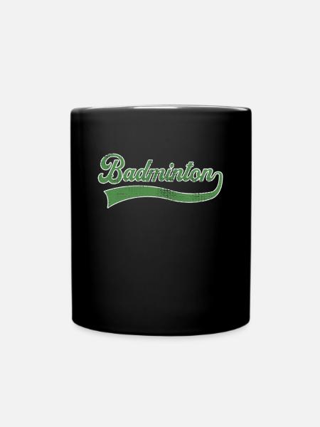 Badminton Schriftzug - Tasse einfarbig - Schwarz