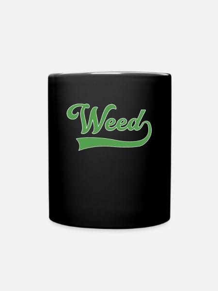 Weed Schriftzug - Tasse einfarbig - Schwarz