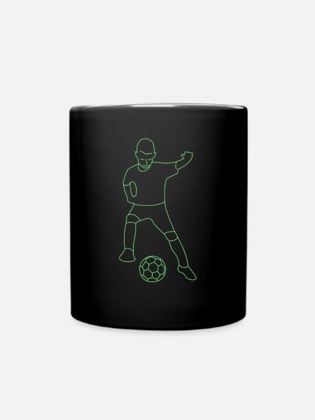 Fußball Junge gezeichnet - Tasse einfarbig - Schwarz