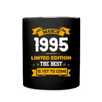 März 1995 Geburtstagsgeschenk - Tasse einfarbig - Schwarz - Vorne
