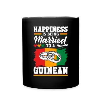 Guinea Guinea Flagge Glück IS Beign verheiratet mit - Tasse einfarbig - Schwarz - Vorne
