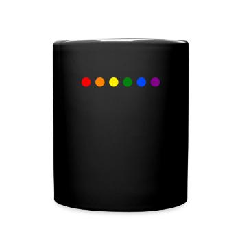 LGBTQ Rainbow Color Dots - Full Colour Mug - black - Front