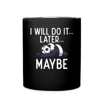 Panda Geschenke Panda Liebhaber - Tasse einfarbig - Schwarz - Vorne