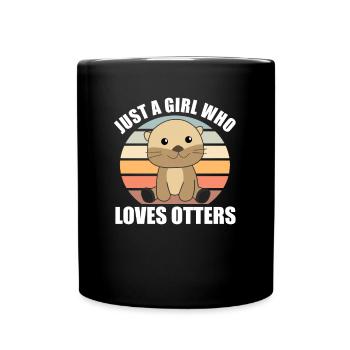 Seulement une fille qui aime la loutre - loutre douce - Mug uni - noir - Devant