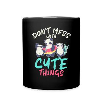 Panda Geschenke Panda Liebhaber - Tasse einfarbig - Schwarz - Vorne