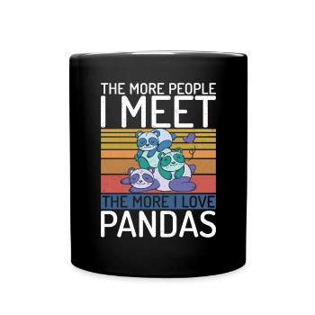 Panda Geschenke Panda Liebhaber - Tasse einfarbig - Schwarz - Vorne