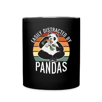 Panda Geschenke Panda Liebhaber - Tasse einfarbig - Schwarz - Vorne