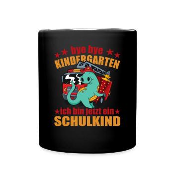 bye bye kindergarten schoolchild enrollment dino - Full Colour Mug - black - Front