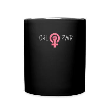 GRL PWR Girl Power Female Symbol - Full Colour Mug - black - Front