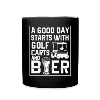 Golf Geschenk Witz Golfspieler Golfer - Tasse einfarbig - Schwarz - Vorne