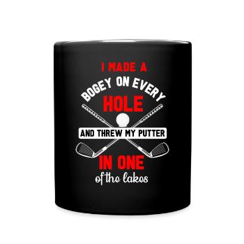 Golf Geschenk Witz Golfspieler Golfer - Tasse einfarbig - Schwarz - Vorne