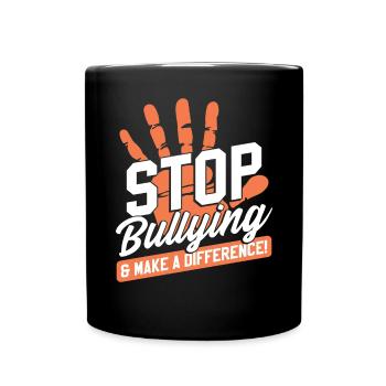 Anti-Bullying Orange Bully Awareness - Full Colour Mug - black - Front