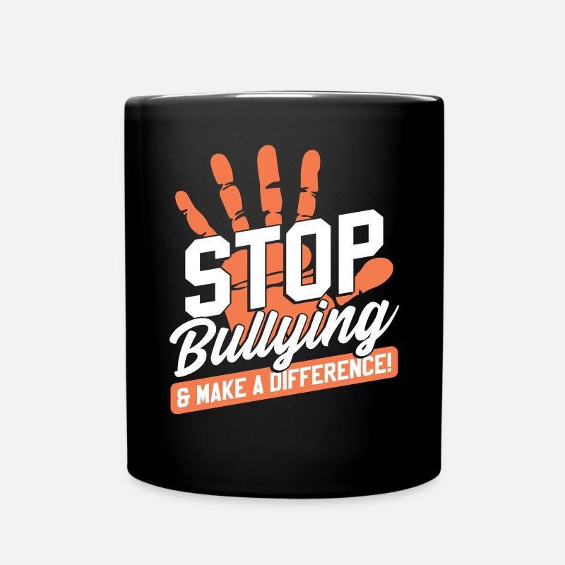 Anti-Mobbing Orange Mobbing Bewusstsein - Tasse einfarbig - Schwarz