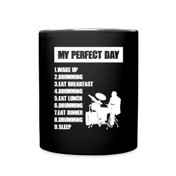 My Perfect Day Drumming Drummer Drum Set - Mug uni - noir - Devant