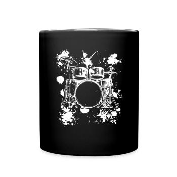 Drummer Drum Player - Drum Instruments Drum Set - Full Colour Mug - black - Front