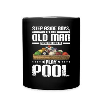 Le vieil homme vous montre comment jouer au billard - Mug uni - noir - Devant