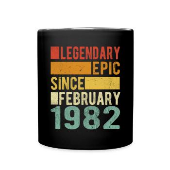Anniversaire Février 1982 Épopée légendaire - Mug uni - noir - Devant