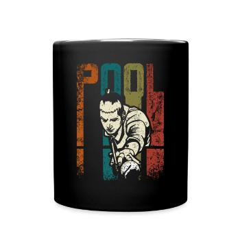 Retro Vintage pool billiards - Tasse einfarbig - Schwarz - Vorne