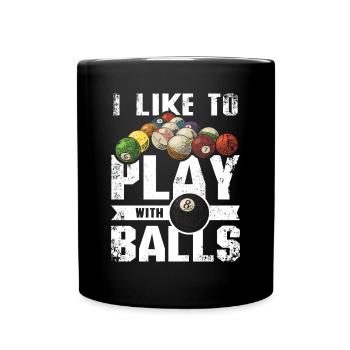 J’aime jouer avec 8 boules de billard - Mug uni - noir - Devant