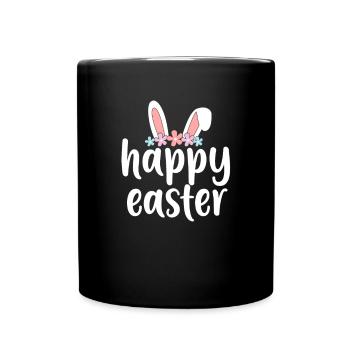 Joyeux lapin de Pâques drôle de jour de Pâques - Mug uni - noir - Devant