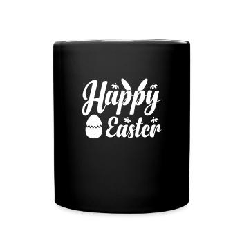 Joyeux lapin de Pâques drôle de jour de Pâques - Mug uni - noir - Devant
