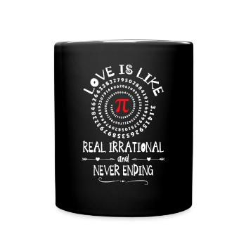 Love Irrational Maths Sweet Valentines PI-Day idea - Mug uni - noir - Devant
