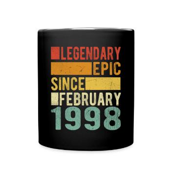 Birthday February 1998 Legendary epic - Full Colour Mug - black - Front