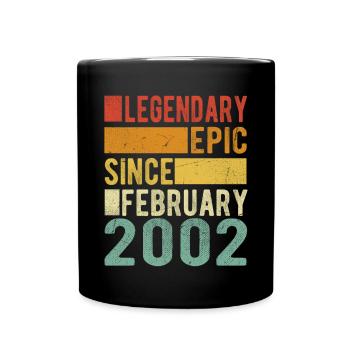 Anniversaire Février 2002 Épopée légendaire - Mug uni - noir - Devant