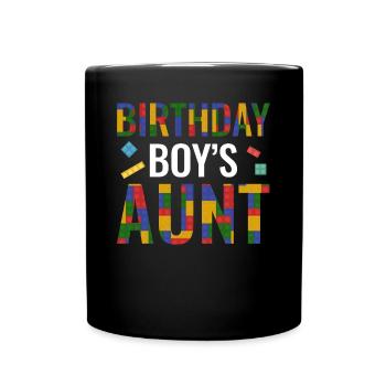 Blocs de construction de la tante du garçon d’anniversaire - Mug uni - noir - Devant