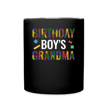 Birthday Kids Grandma Building Blocks - Full Colour Mug - black - Front