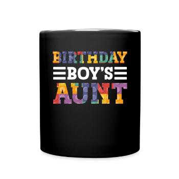 Blocs de construction de la tante du garçon d’anniversaire - Mug uni - noir - Devant