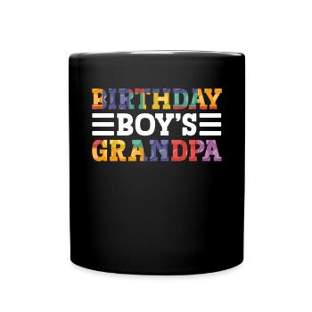 Birthday boy Grandpa building blocks - Full Colour Mug - black - Front