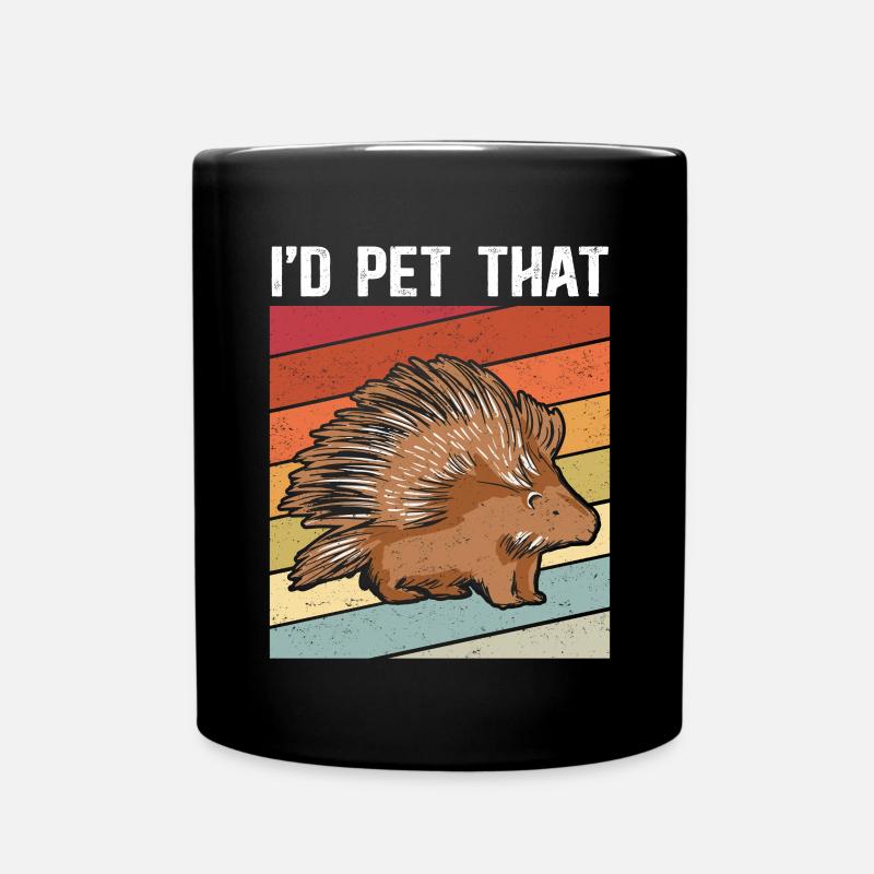 Stachelschweine Stachelschwein Geschenk - Tasse einfarbig - Schwarz