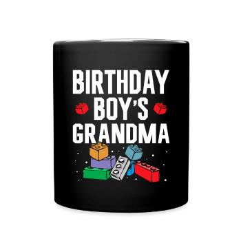 Birthday Kids Grandma Building Blocks - Full Colour Mug - black - Front
