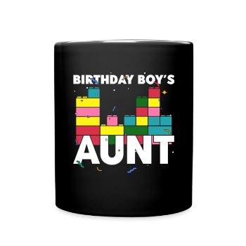 Blocs de construction de la tante du garçon d’anniversaire - Mug uni - noir - Devant